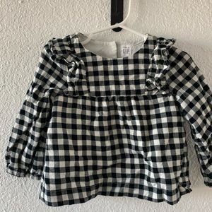 Long sleeve gingham blouse